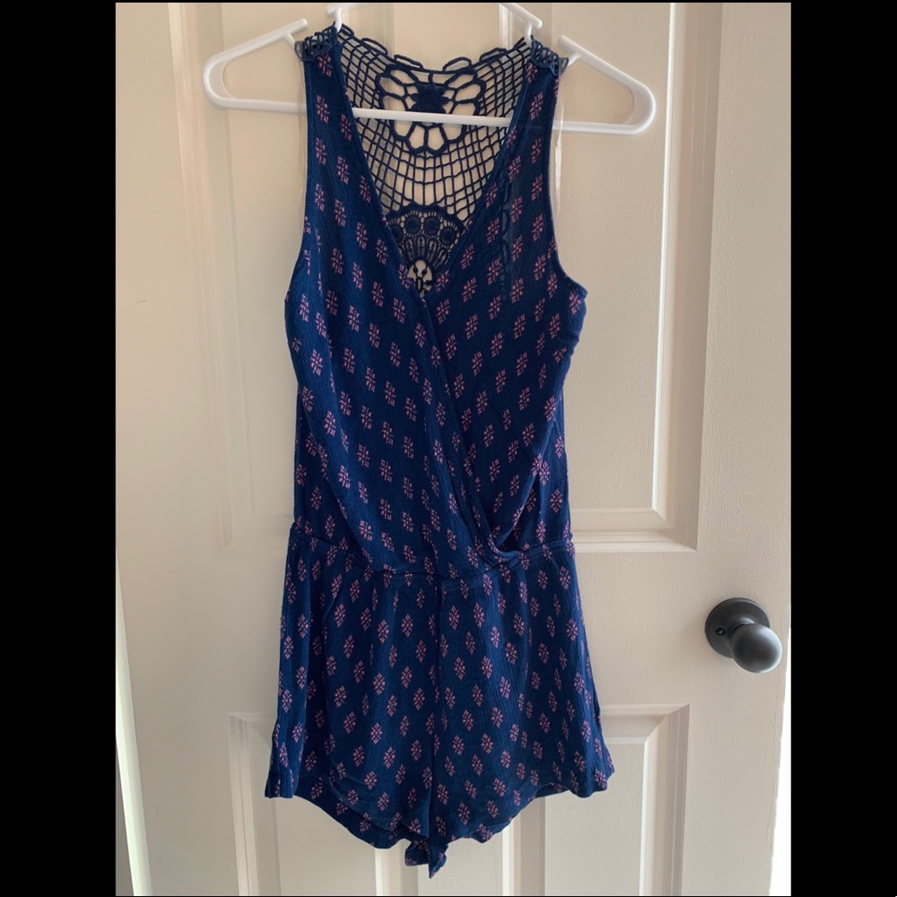 blue detailed romper